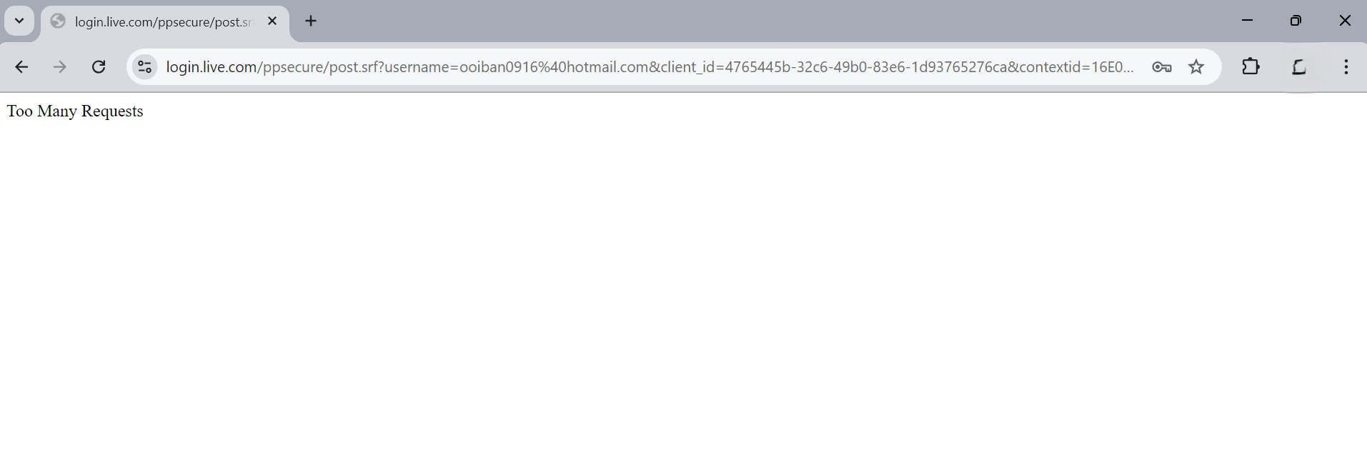 How to fix Microsoft Account login error Too Many Requests?
